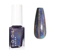 Nail Varnish - Black Glitter Nail Polish - Holographic Nail Polish - Quick Drying & Long Lasting Magic Rainbow Polish - Colour Change Iridescent Nail Lacquer Manicure Salon DIY at Home