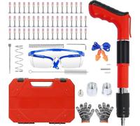 Nail Wall Fastening Tool for Cement Wall, Manual Steel Nails Gun Tool, Concrete Nail Gun, Mini Portable Nail Shooting Machine with 50 Nails, Household Woodworking, Orange