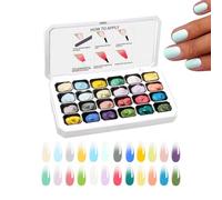 NailArtz Color Gel Palette - 24 Slot Gradient Mixing Sponge Set, DIY Manicure Blending System, Professional Painting Gel Kit | Creative Nail Styling Solution For Salon Use Home Beauty Routine Events