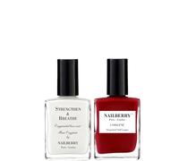 Nailberry Le Temps Des Cerises and Strengthen & Breathe Oxygenated Strengthening Base Coat
