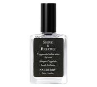 Nailberry Shine & Breathe Oxygenated Top Coat | High Shine Clear Top Coat for Nail Polish & Varnish | Boosts Vibrancy, Shine & Staying Power | Breathable, Vegan & Halal | 21-Free | 14 ml