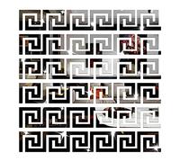 NAILDOKI DIY Wall Decals Acrylic Mirror Sticker Set, Mirror Wall Stickers for Living Room Bedroom Decor (Greek Key Black)