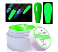 NAILGIL Neon Solid Builder Gel for Nails, Glow in the Dark Fluorescent Green Sculpture 3D Gel Nail Art for Women Summer Hot Colors, Non-Stick Hand LED/UV Needed -15g