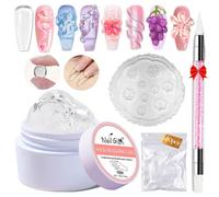 NAILGIL Solid Builder Gel For Nails,3D Gel Nail Art Sculpture Non-Sticky Hand Clear Extension Gel Sock Off UV LED with 3D Silicone Mold Salon DIY at Home-15g/0.53oz