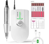 NAILGIRLS Cordless Electric Nail Files, T18 Professional Rechargeable Nail Drill 35000 RPM, Portable E File Kit for Acrylic Gel Nails Manicure Salon Home, White
