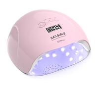 NAILGIRLS UV LED Nail Lamp, 220W Professional Nail Dryer for Gel Polish Curing Light Machine, with Automatic Sensor and LCD Display for Home and Nail Salon, 42 Dual Light Source Light Beads (Pink)
