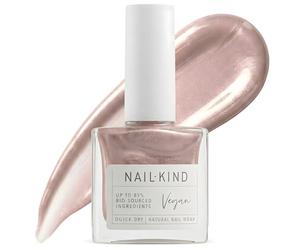 NAILKIND Gold Shimmer Pink Nail Polish - Glazed Brulee - Shimmery Nail Varnish - Vegan Nail Lacquer + Peta Certified + Cruelty Free - Quick Drying Long Lasting - Chip Resistant - 8ml