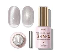 NAILOG Cat-Eye Gel Nail Polish 12ml | One Step Top Coat Color Gel Base 3-In-1 Soak Off Nail Art Manicure UV Polish for Home DIY | Frostpetal Dew