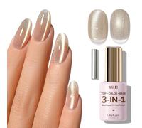 NAILOG Cat-Eye Gel Nail Polish 12ml | One Step Top Coat Color Gel Base 3-In-1 Soak Off Nail Art Manicure UV Polish for Home DIY | Morning Bloom Dew