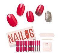 NAILOG Semi Cured Gel Nail Strips (20 Extra Long Stickers) | Glossy & Long Lasting Soft Gel Finish Wrap| Chance