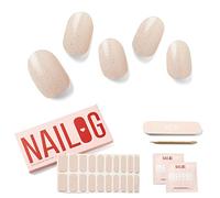 NAILOG Semi Cured Gel Nail Strips (20 Extra Long Stickers) | Glossy & Long Lasting Soft Gel Finish Wrap| Glimmer