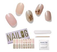 NAILOG Semi Cured Gel Nail Strips 20Pcs Gel Nail Stickers - Tea Time