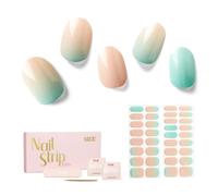 NAILOG Semi Cured Gel Nail Strips 34 pcs Ombre Nail Stickers - New Dawn