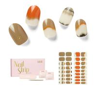 NAILOG Semi Cured Gel Nail Strips, 34 pcs Salon-Quality Gel Nail Stickers, Long Lasting Nail Wraps for Women with Soft Gel Finish, Evoking