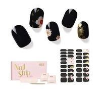 NAILOG Semi Cured Gel Nail Strips, 34 pcs Salon-Quality Gel Nail Stickers, Long Lasting Nail Wraps for Women with Soft Gel Finish, Animal Print, Geisha