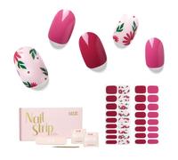 NAILOG Semi Cured Gel Nail Strips, 34 pcs Salon-Quality Stickers, Long Lasting Wraps for Women with Soft Gel Finish, in The Meadow