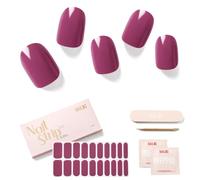 NAILOG Semi Cured Gel Nail Strips, Extra Long Nail Polish Strips (20 Pieces), Long Lasting Semi Cured Nail Stickers with Soft Glossy Gel Finish,Crush