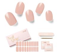 NAILOG Semi Cured Gel Nail Strips, Extra Long Nail Polish Strips (20 Pieces), Long Lasting Semi Cured Nail Stickers with Soft Glossy Gel Finish,Blush