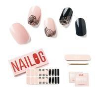 NAILOG Semi Cured Gel Nail Strips, Extra Long Nail Polish Strips (20 Pieces), Long Lasting Semi Cured Nail Stickers with Soft Glossy Gel Finish, Blossom