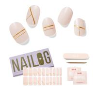NAILOG Semi Cured Gel Nail Strips, Extra Long Nail Polish Strips (20 Pieces), Long Lasting Semi Cured Nail Stickers with Soft Glossy Gel Finish, Lady N
