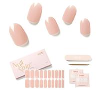 NAILOG Semi Cured Gel Nail Strips, Extra Long Nail Polish Strips (20 Pieces),UV/Led Lamps Nail Stickers with Soft Glossy Gel Finish, Jelly Honey