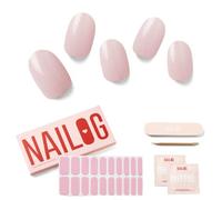 NAILOG Semi Cured Gel Nail Strips, Extra Long Nail Polish Strips (20 Pieces),UV/Led Lamps Semi Cured Nail Stickers with Soft Glossy Gel Finish,Camellia