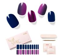 NAILOG Semi Cured Gel Nail Strips Glossy & Long Lasting Soft Gel Finish (20 Extra Long Stickers) | Wraps,Opium