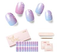 NAILOG Semi Cured Gel Nail Strips Glossy & Long Lasting Soft Gel Finish (20 Extra Long Stickers) | Wraps,Star Kisses