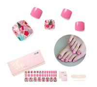 NAILOG Semi Cured Gel Nail Strips, Toe Nail Polish Strips with Glossy Gel Finishing | 32 Pieces Long Lasting Pedi Nail Wrap, Season