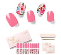NAILOG Semi Cured Gel Strips (20 Extra Long Stickers), UV/Led Lamp Glossy & Long Lasting Soft Gel Finish Wrap,Season