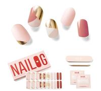NAILOG Semi Cured Gel Strips (20 Extra Long Stickers), UV/Led Lamp Glossy & Long Lasting Soft Gel Finish Wrap, Belle Epoque