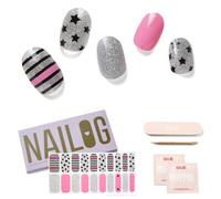 NAILOG Semi Cured Gel Strips (20 Extra Long Stickers), UV/Led Lamp Glossy & Long Lasting Soft Gel Finish Wrap, A Rock Song