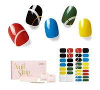 NAILOG Semi Cured Gel Strips, 34 pcs Salon-Quality Stickers, Long Lasting Wraps for Women With Soft Gel Finish, The Rings
