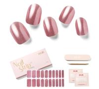NAILOG Semi Cured Gel Strips Glossy & Long Lasting Soft Gel Finish (20 Extra Long Nail Stickers) Wraps| Cover Girl