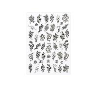 Nails Art Decoration Nail Decals Self Adhesive Chinese Dragon Snake Gothic Style Nail Stickers 3D Black(148)