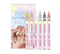 Nails Art Marker, Easy And Fun, 6 Pieces, Nàil Art Pens, 2026 New work Markers Polish Pen, 3d Nàil Design, For Graffiti Dotting Drawing Painting Point Liner