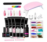 Nails Art Poly Extension Builder - 12 PCS Full Set, Primer Topcoat Finish Layer, Professional Resin Crafting Tool | School Beauty Routine, Outdoor Party Prep, Traveling Stylist Kit, Sister Birthday