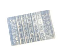 Nails Art Silicone Mold Dessert Bear Theme Manicure Training Tool Professional Manicure Supplies for Various Occasion Sweet Bear Bowknot Pearls Chain Nail Art Mold