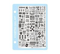 Nails Art Stamp Professional Nails Salon Stamping Plate 10 Patterns Template Stencils for Quick Design Change Hanging Nails Plate