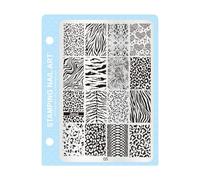 Nails Art Stamp Quick Theme Switches Nails Art Stamping Plate with 10 Designs for Salon Productivity Stainless Steel Nails Stamping Tool