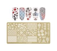 Nails Art Stamping Plate Stainless Steel Floral Butterfly Bowknot Designs Accessories For Manicure Salon Decoration Stainless Steel Nail Stencils