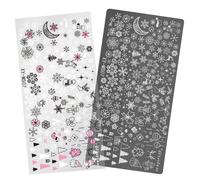 Nails Art Stamping Plates Christmas Series Template Snowflake Stencil Stamp Art Tool For Salon Christmas Stamps Snowflake Templates Plate