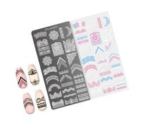 Nails Art Stamping Plates French Nails Template Flowers Stencil Stamp Decoration Art Tool for Salon French Stamping Plates Flowers Manicure Images Stencils