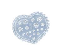 Nails Art Stencil Silicone Mold with Nature Inspired Mushroom Maple Leaves Heart Patterns Heart Shaped Nails Art Silicone