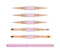 Nails Artists Essential Brushes 5Pcs Double Nails Liner Brushes Set For Fine Detailing And Gel Manicure Techniques Nail Dotting Pen