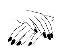 Nails Beauty Salon Girl Hand Manicure Wall Stickers Paster Paper 36x48.2cm Removable Without Leaving Glue Small Black