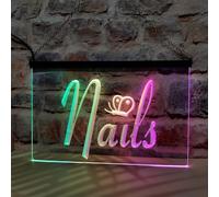 Nails Butterfly Beauty Salon-LED Neon Sign Featuring Colorful Flowing Effect,Perfect for Home Decoration and Creating Party Mood (Multicolor,30x20cm)