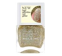 Nails HD Glitter Always Electric, Gold, Metallic, Glossy, No Chip, Long Lasting, Quick Dry, Air Dry, Professional Manicures & Pedicures, Fingernails & Toenails, Vegan Nail Polish, 14 ML