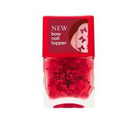 Nails Inc 45 Second Speedy Gloss Bonnie Red Bow Nail Topper, Nail Bow Art, Glitter Sequins, Holiday Confetti Nail Decal, Long Lasting Sparkle, Stocking Stuffer, Quick Dry Top Coat, 14 ML