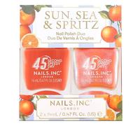 Nails.INC 45 Second Speedy Gloss Sun, Sea & Spritz Nail Polish Duo, Quick Drying, Fast & Rapid Dry, High Shine, Glitter & Neon, Air Dry Regular Polish, Spring/Summer Shades, 2 Piece Set